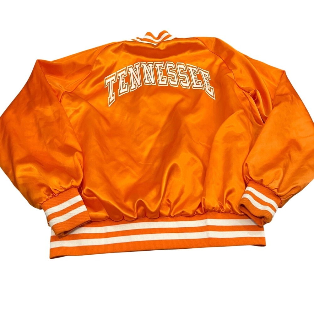 Westark Varsity Jacket Mens L Orange Tennessee Satin Bomber Made in USA